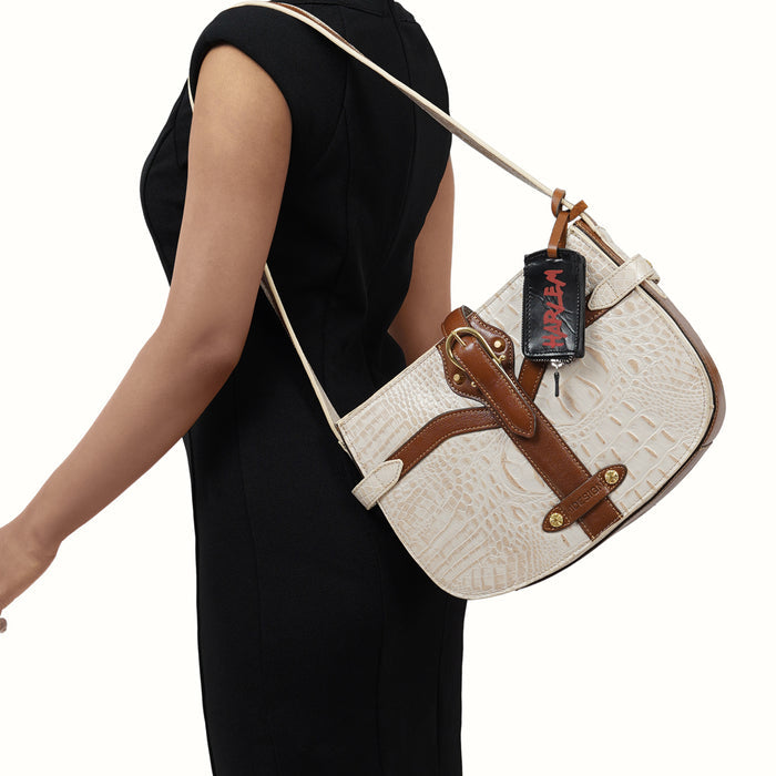 Etta 02 White Leather Shoulder Bag