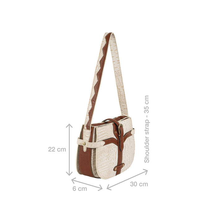 Etta 02 White Leather Shoulder Bag