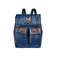 Etta 03 Blue Leather Backpack