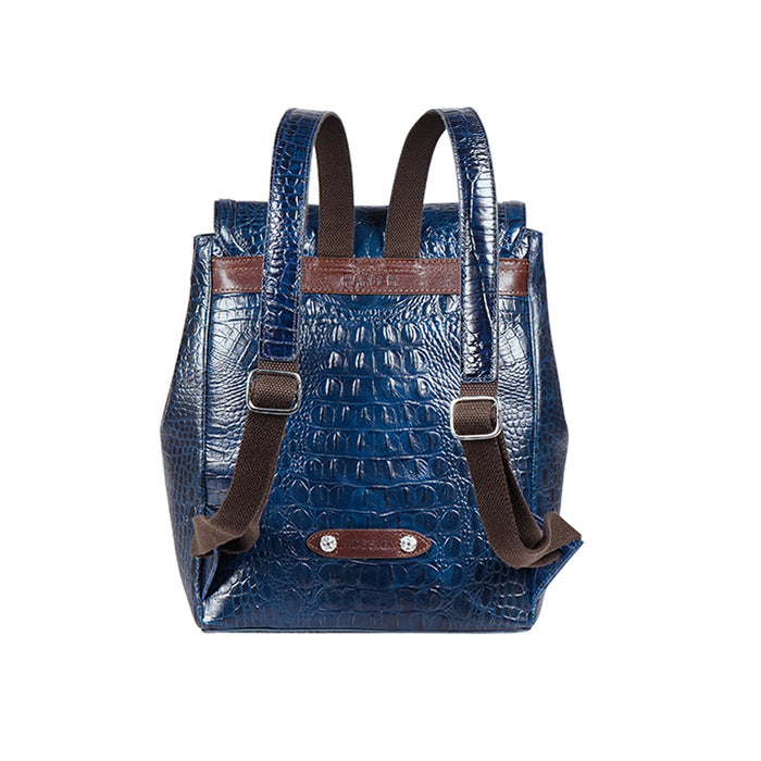 Etta 03 Blue Leather Backpack