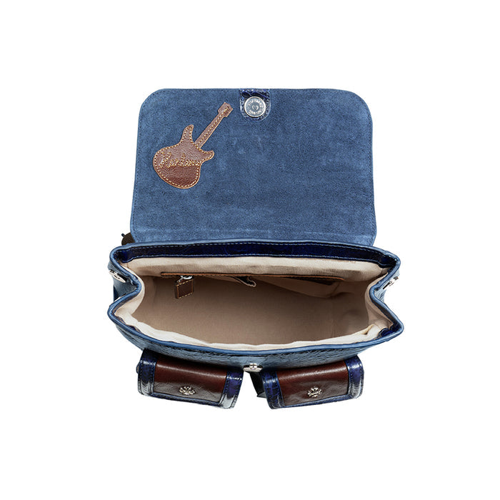 Etta 03 Blue Leather Backpack
