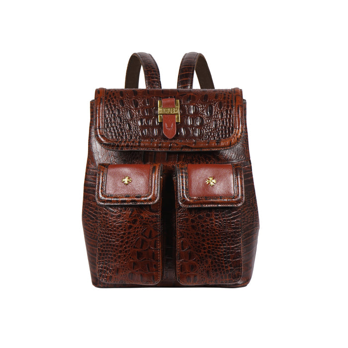 Etta 03 White Leather Backpack