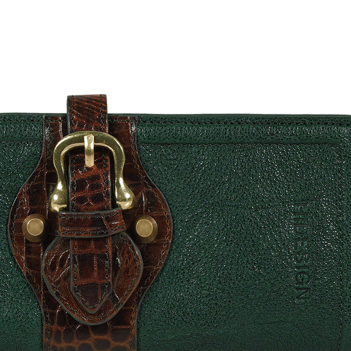 Etta W1 Green Leather Bi-Fold Wallet
