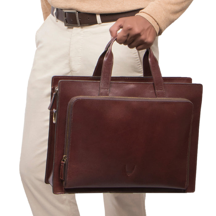 Evolution 02 Brown Leather  Briefcase