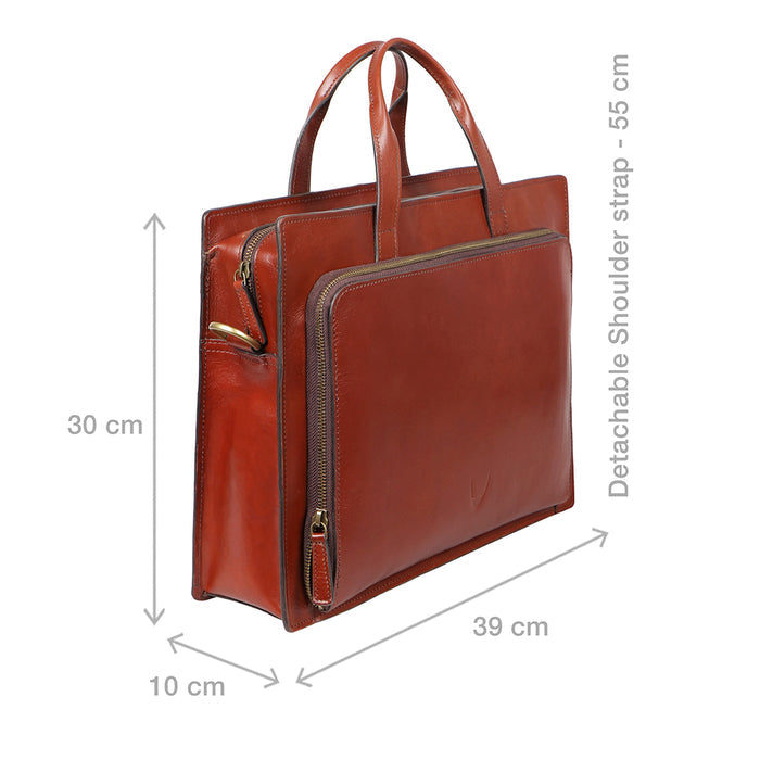 Evolution 02 Tan Leather  Briefcase