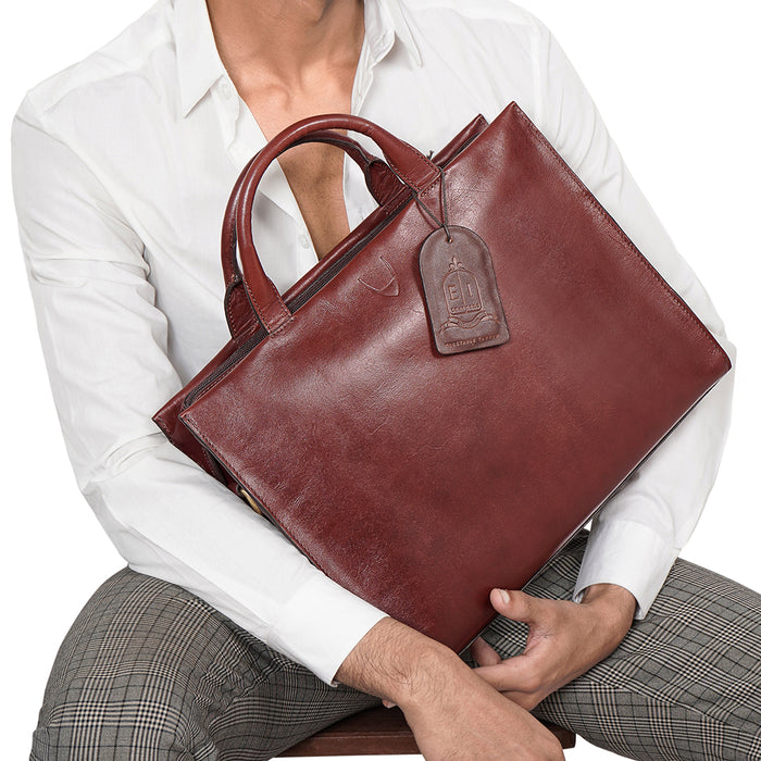Evolution 03 Brown Leather  Briefcase