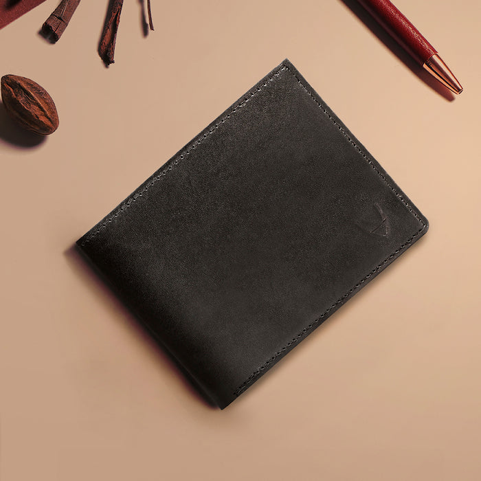 Evolution W2 Black Leather Bi-Fold Wallet