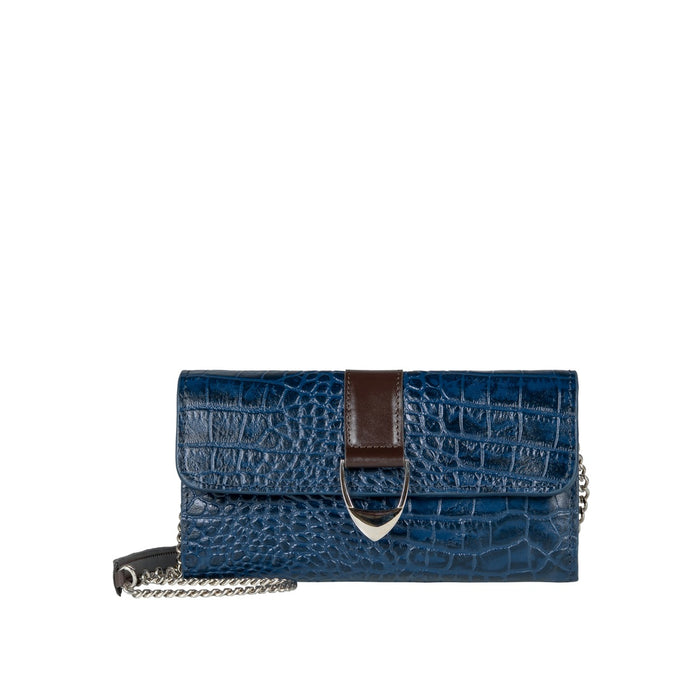 Fanny W1 Blue Leather Sling Wallet