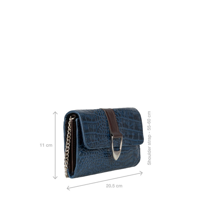 Fanny W1 Blue Leather Sling Wallet