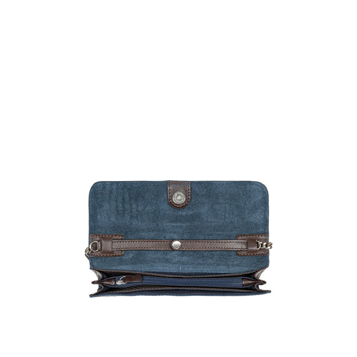 Fanny W1 Blue Leather Sling Wallet