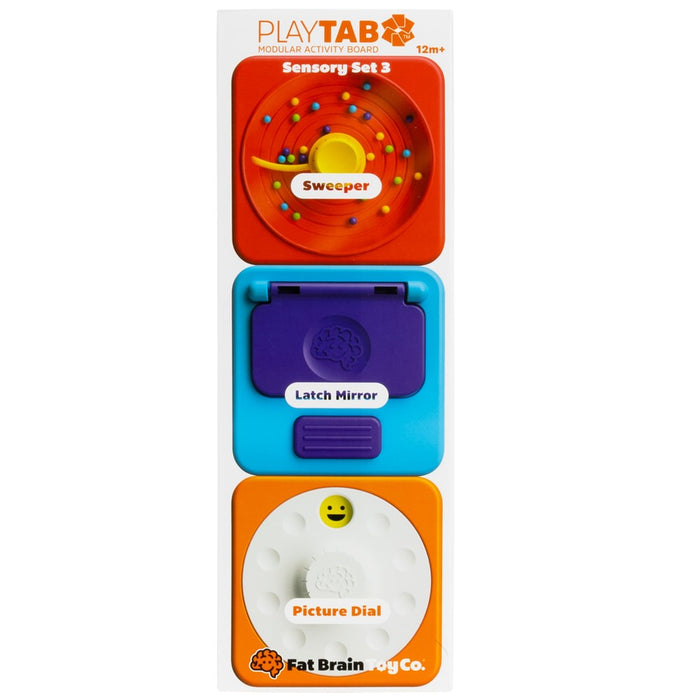 Fat Brain - PlayTab Sensory Set 3 (Latch Mirror, Picture Dial, Sweeper)