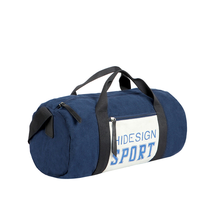 Fb Arnold Blue Leather Duffle Bag