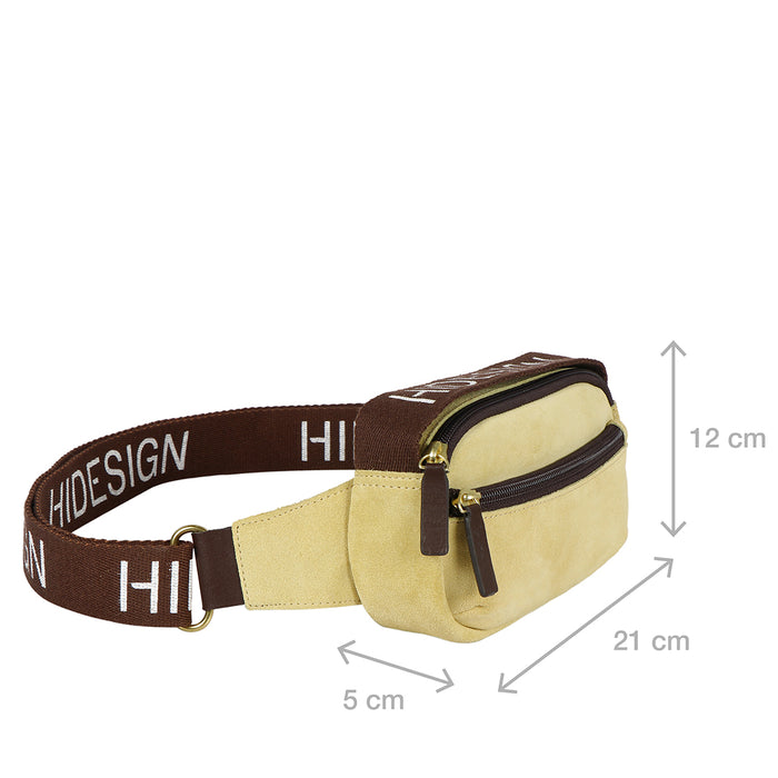 Fb St Tropez Yellow Leather Belt Bag