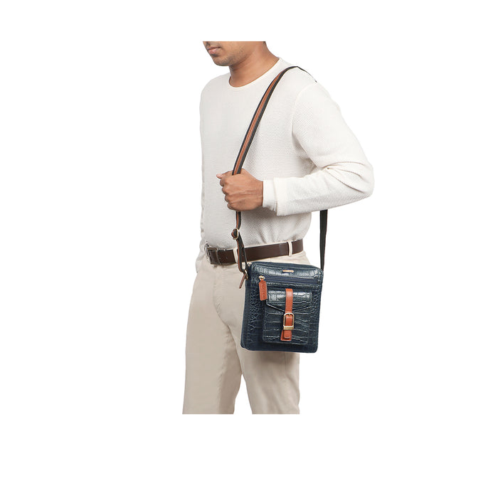 Ferno Blue Leather  Crossbody