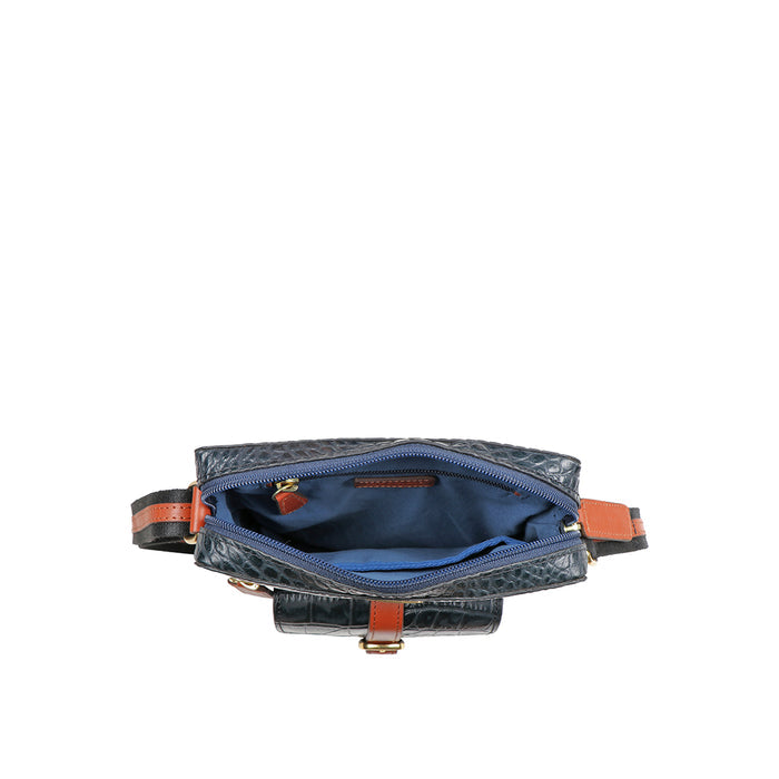 Ferno Blue Leather  Crossbody