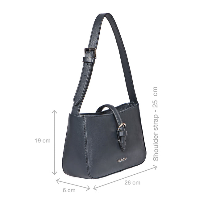 Fiona 02 Blue Leather Baguette
