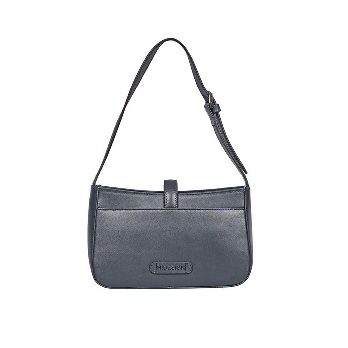 Fiona 02 Blue Leather Baguette