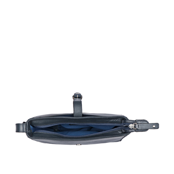 Fiona 02 Blue Leather Baguette