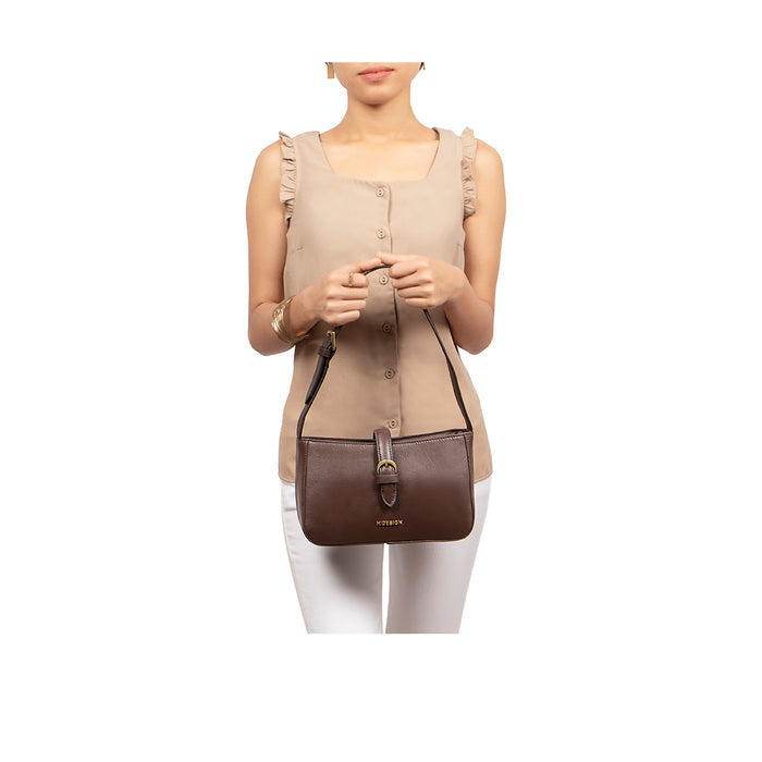 Fiona 02 Brown Leather Baguette