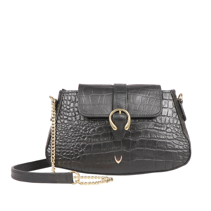Fiona 03 Black Leather Sling Bag