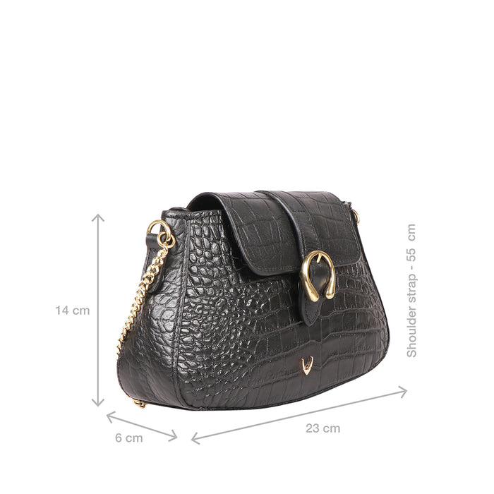 Fiona 03 Black Leather Sling Bag