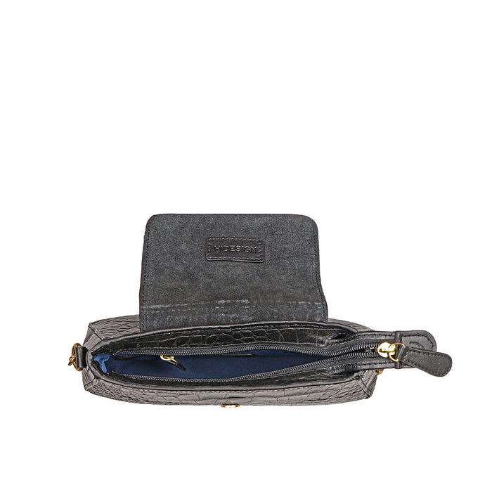 Fiona 03 Black Leather Sling Bag