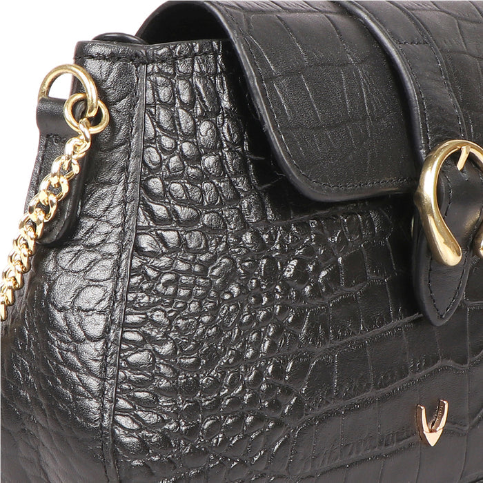 Fiona 03 Black Leather Sling Bag