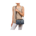 Fiona 07 Blue Leather Crossbody