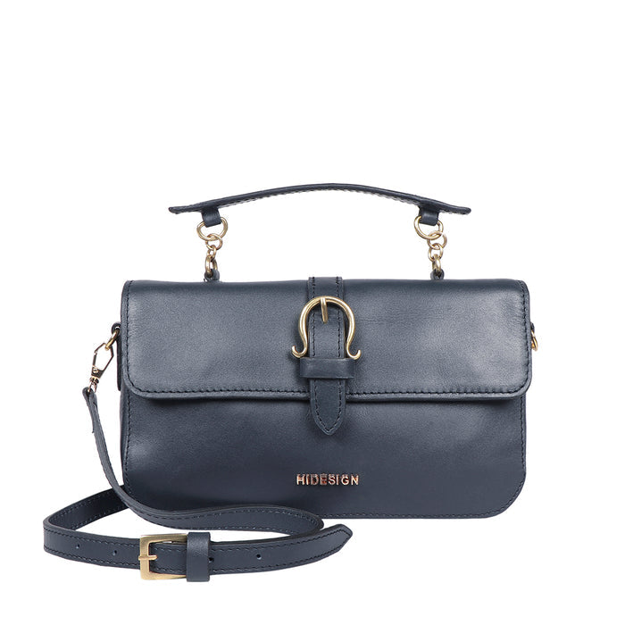 Fiona 07 Blue Leather Crossbody