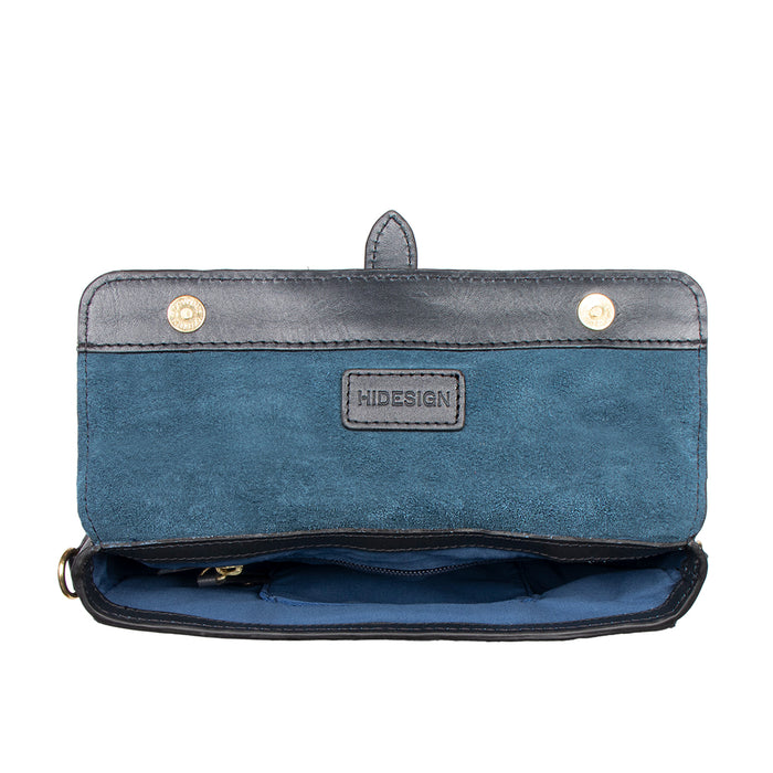 Fiona 07 Blue Leather Crossbody