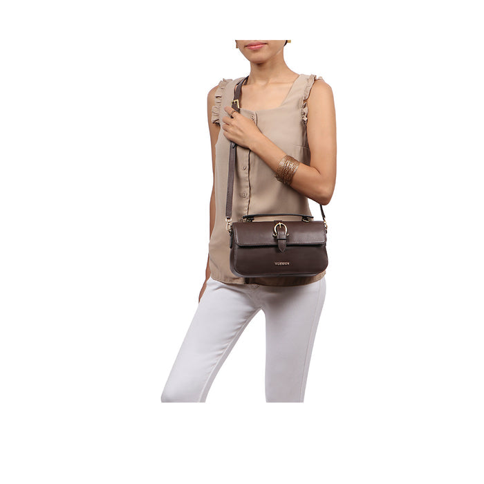 Fiona 07 Brown Leather Crossbody