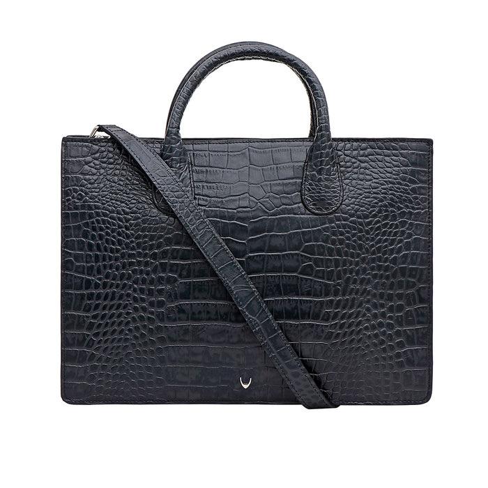Fiumicino-01 Blue Leather Briefcase