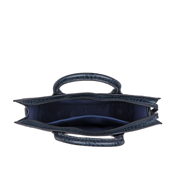 Fiumicino-01 Blue Leather Briefcase