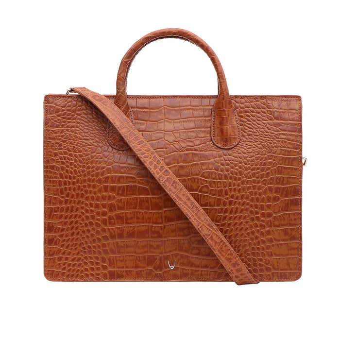 Fiumicino-01 Tan Leather Briefcase