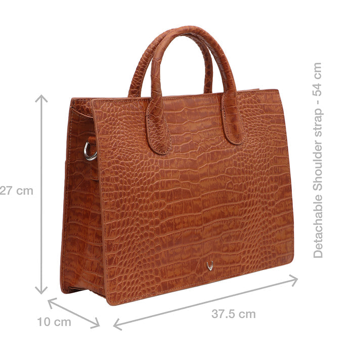 Fiumicino-01 Tan Leather Briefcase