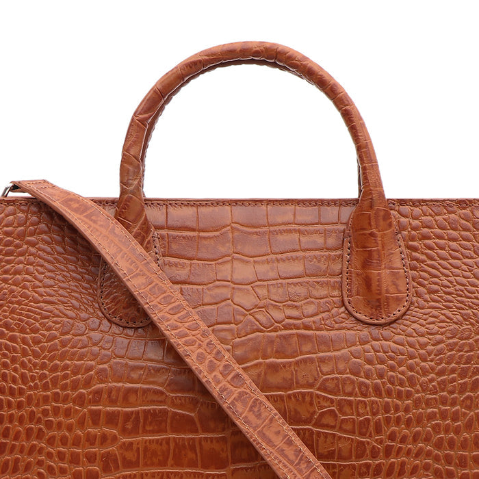 Fiumicino-01 Tan Leather Briefcase