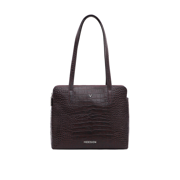 Fiumicino-02 Aubergine Leather Shoulder Bag