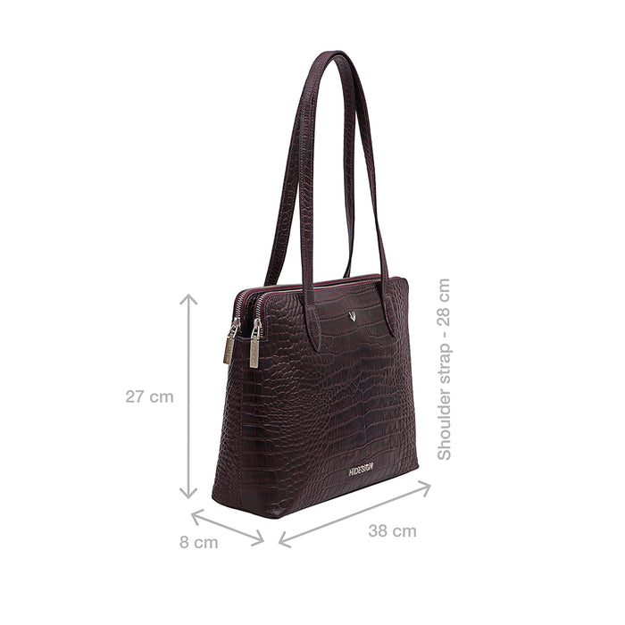 Fiumicino-02 Aubergine Leather Shoulder Bag
