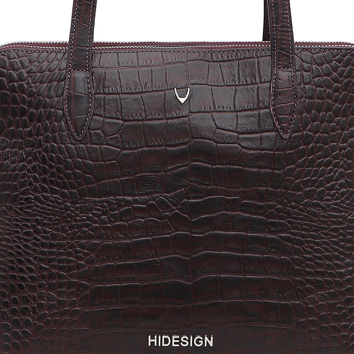 Fiumicino-02 Aubergine Leather Shoulder Bag