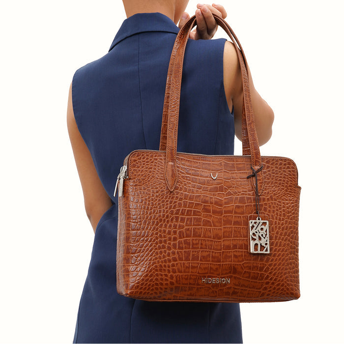Fiumicino-02 Tan Leather Shoulder Bag
