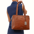 Fiumicino-02 Tan Leather Shoulder Bag