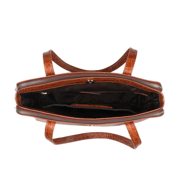 Fiumicino-02 Tan Leather Shoulder Bag