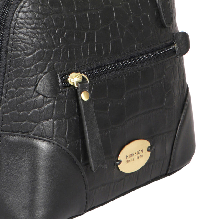 Fl Heidi Black Leather Shoulder Bag