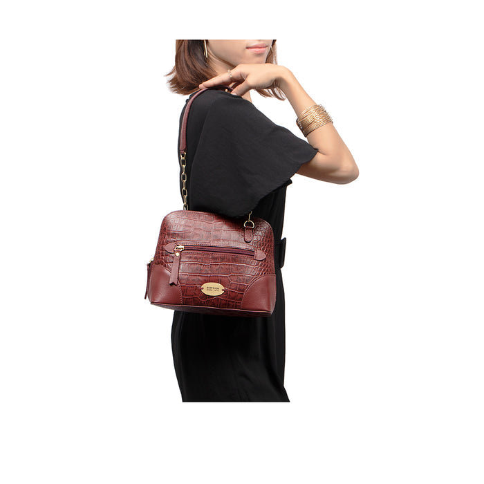 Fl Heidi Red Leather Shoulder Bag