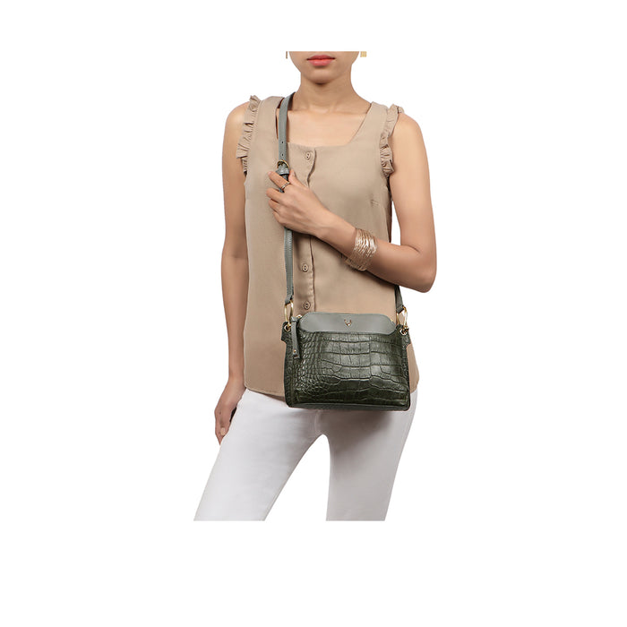Fl Kelly 02 Green Leather Shoulder Bag