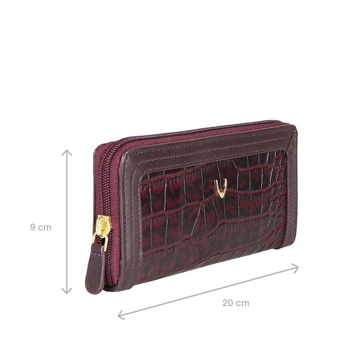 Fl Natalia W2  Purple Leather Zip Around Wallet