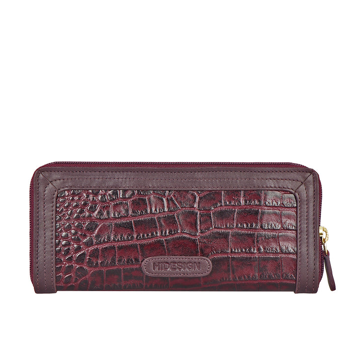Fl Natalia W2  Purple Leather Zip Around Wallet
