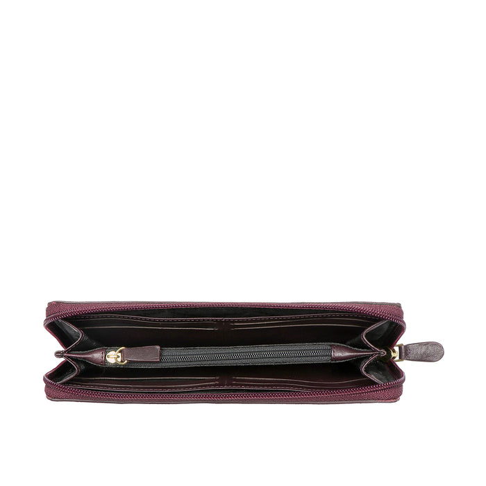 Fl Natalia W2  Purple Leather Zip Around Wallet