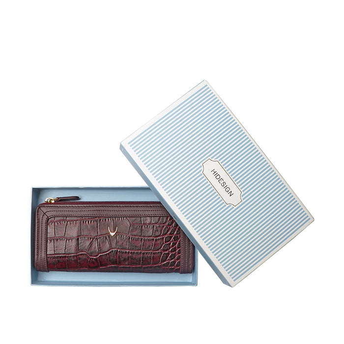 Fl Natalia W2  Purple Leather Zip Around Wallet