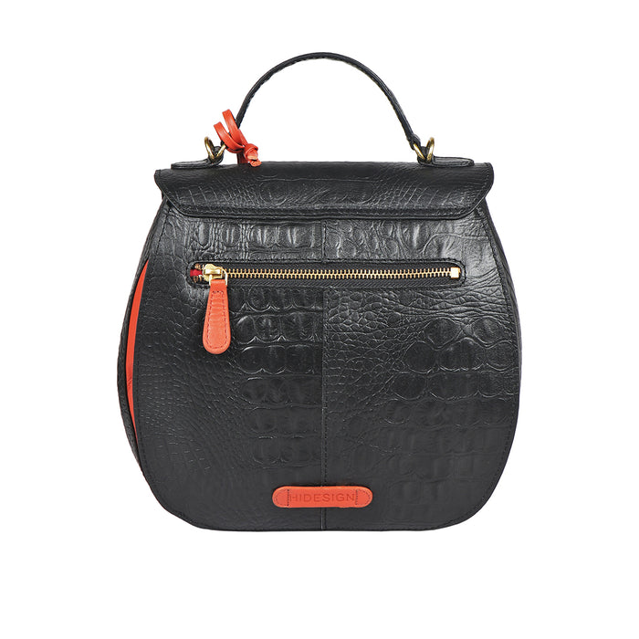 Fling 02 Black Leather Satchel